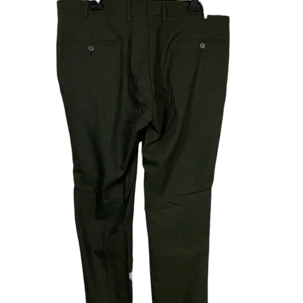 NWT Bolongaro Trevor Skinny Dress Pants Slacks Textured Green sz 36 x 32
